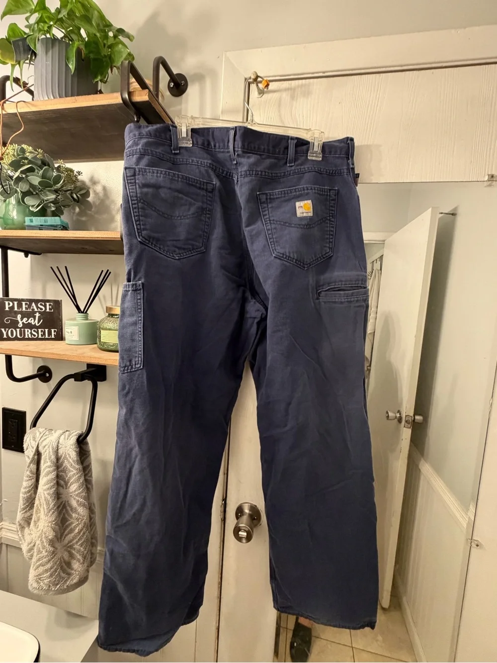 Carhartt Men's Relaxed Navy Work Jeans 40x32